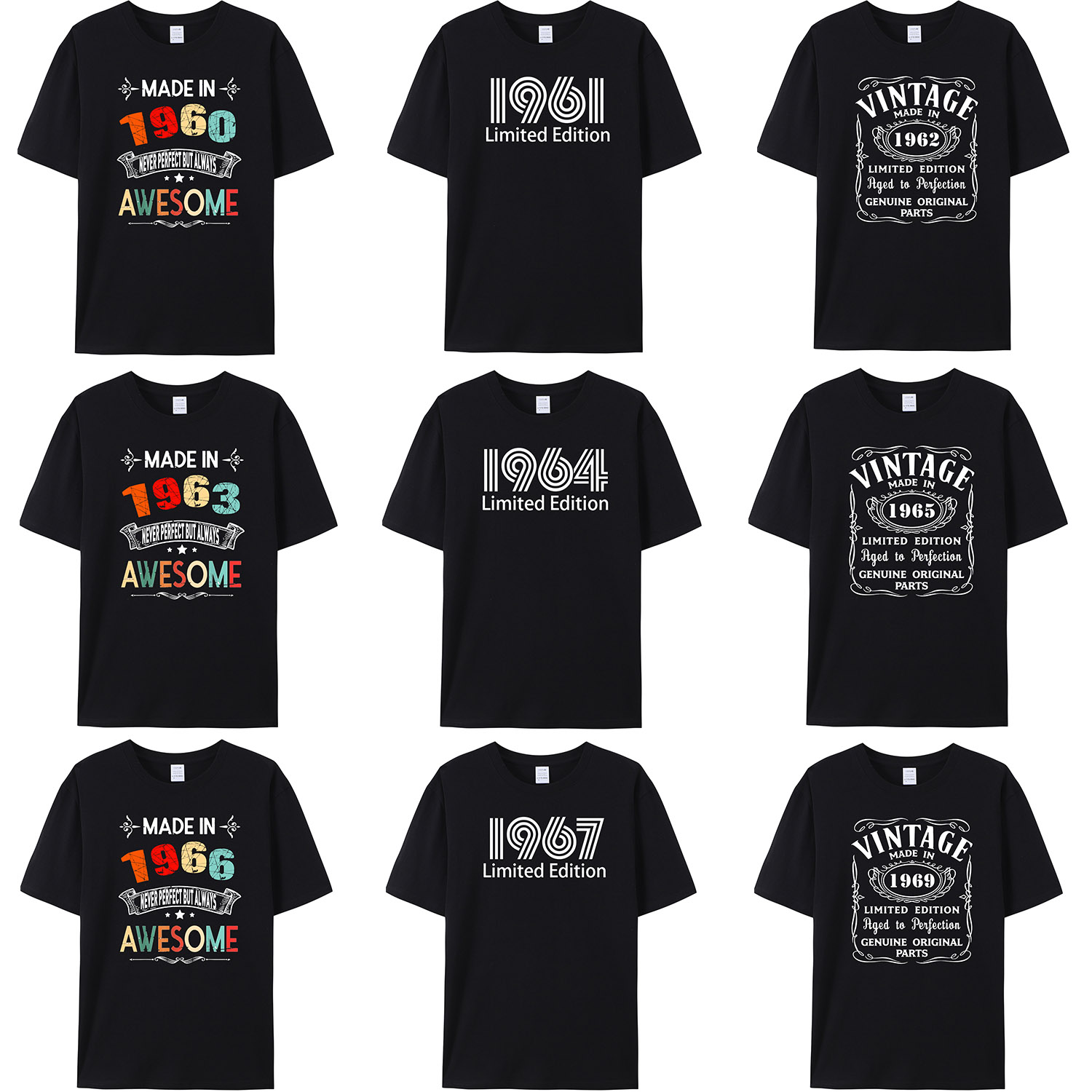 Men'S Fashion 1960S - Camiseta feita em 1960/1961/1962/1963/1964/1965/1966/1967/1968/1969, presente de