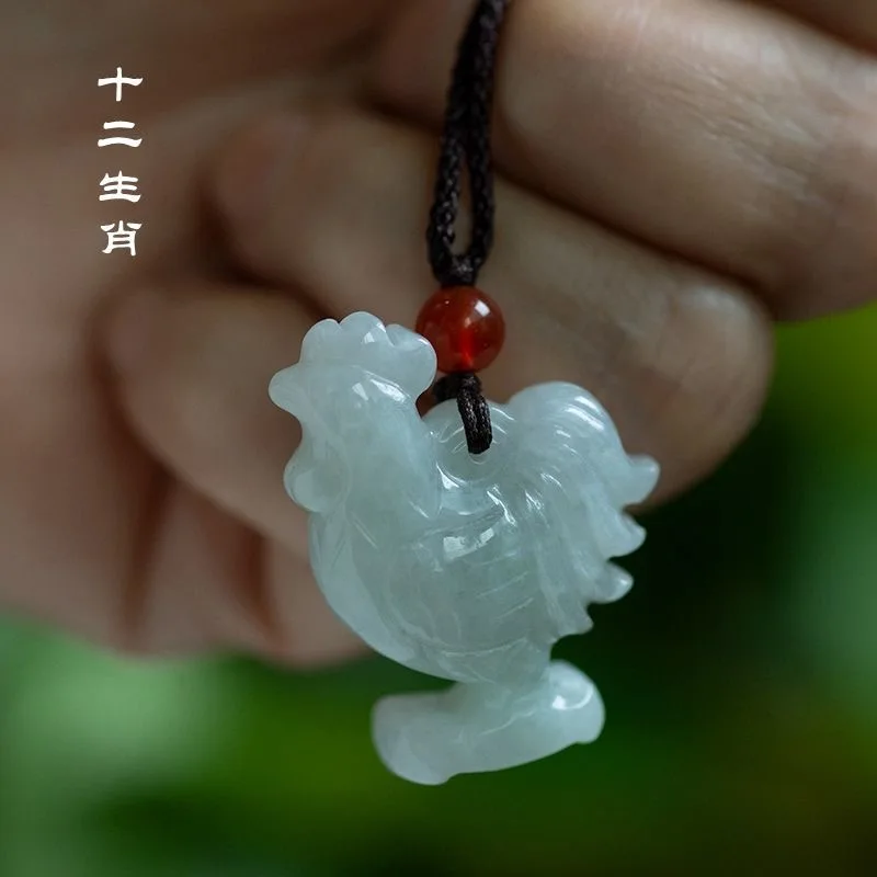Men'S Fashion Necklaces - Natural Esmeralda Chinês Tridimensional Zodíaco Colar
