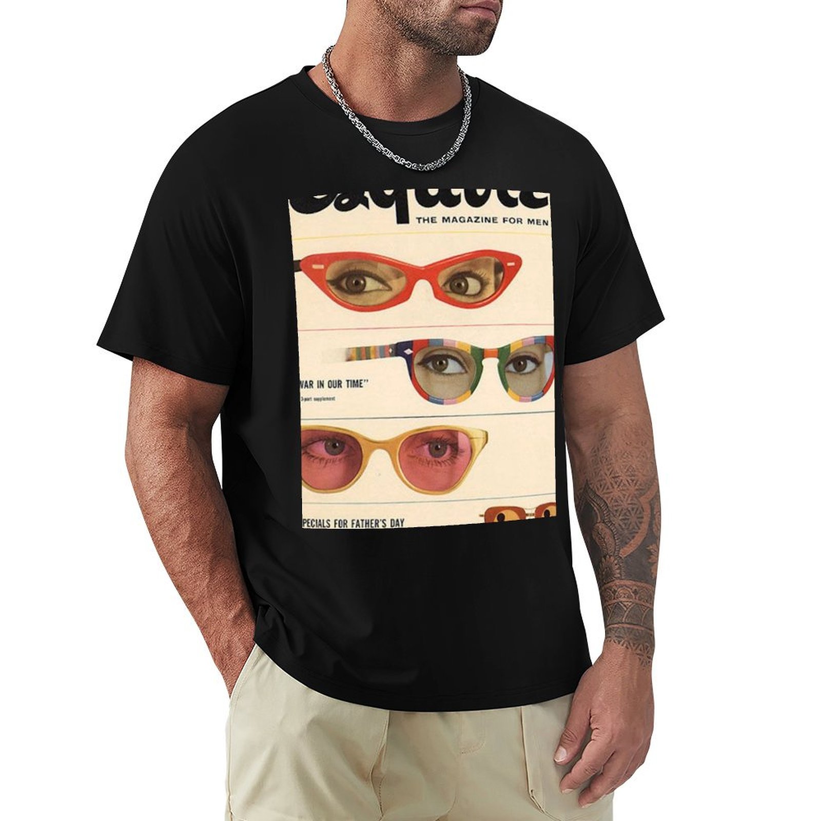 Men'S Fashion 1960S - Camiseta Esquire dos anos 60 com