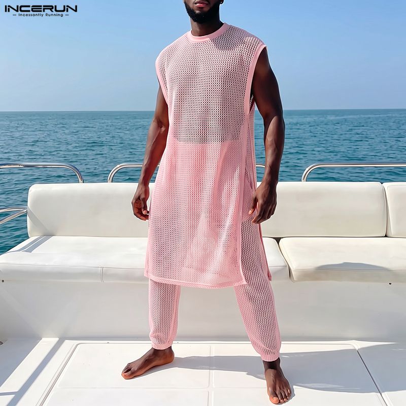 Men'S Fashion - Conjuntos Masculinos INCERUN: Colete Transparente de