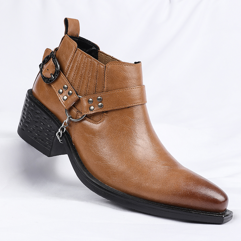 Chelsea Boots Men - Novas Botas de Couro Marrom/Preto com