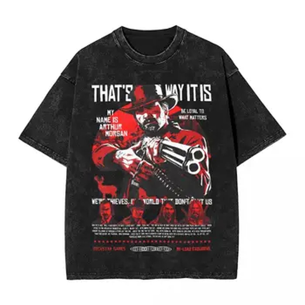 Graphic Tee Oversized - Camiseta gráfica Red Dead Redemption 2,