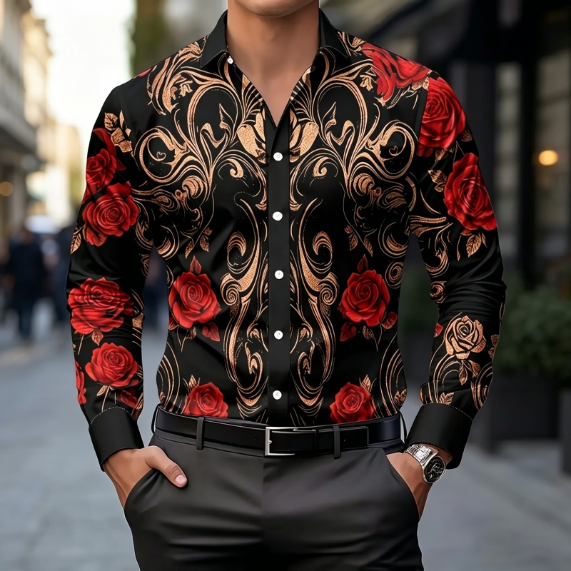 Fashion Mens Shirt - Camisa masculina 2026: Nova tendência, estampa