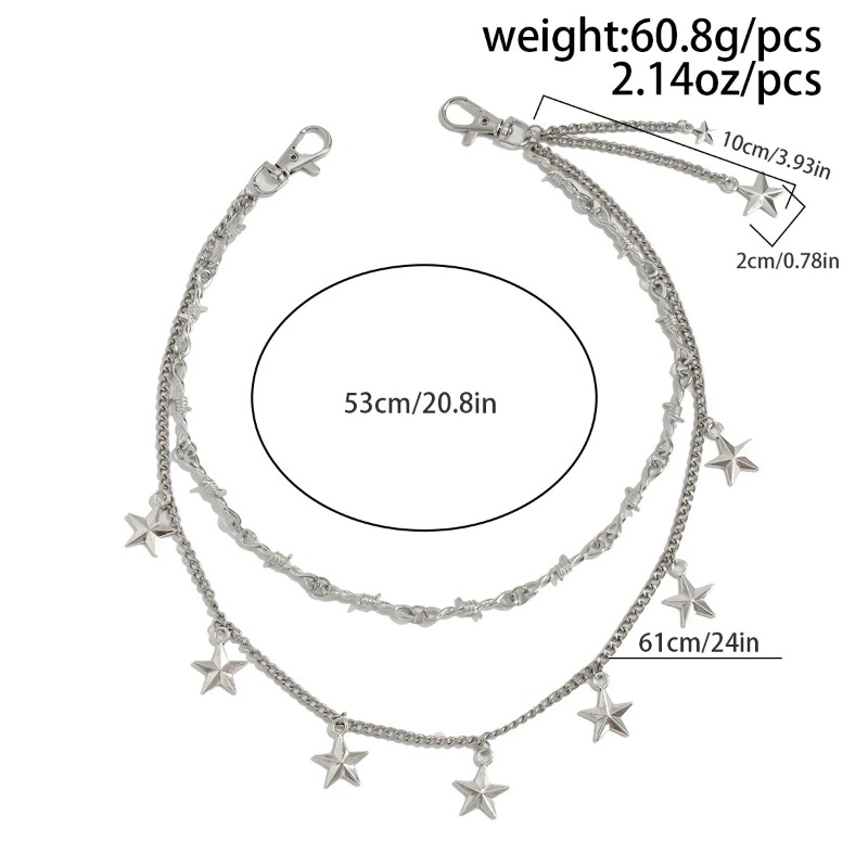 Men'S Fashion Necklaces - Corrente de Cintura Dupla Camada Unissex