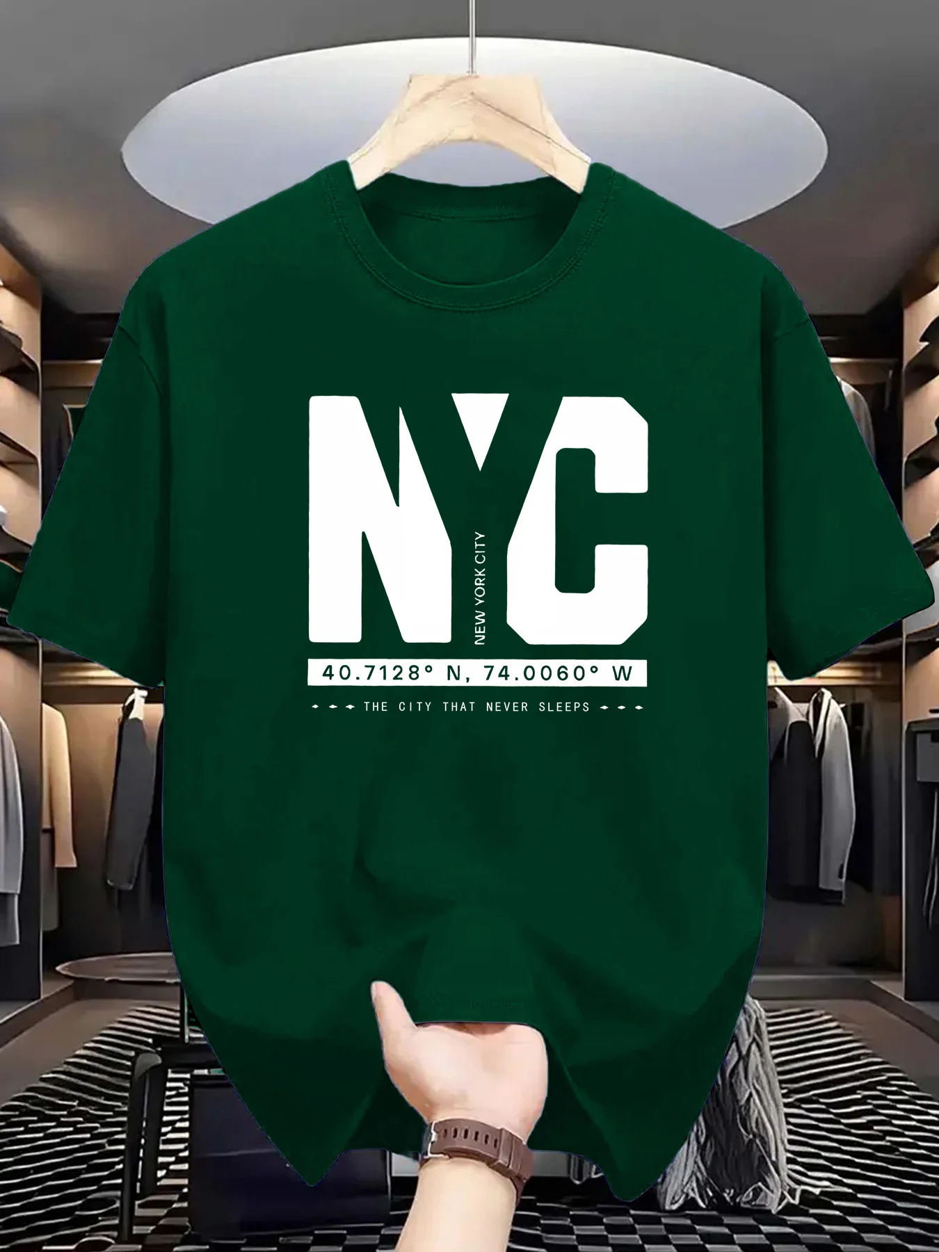York Men'S Fashion - Camiseta Masculina de Verão com Estampa