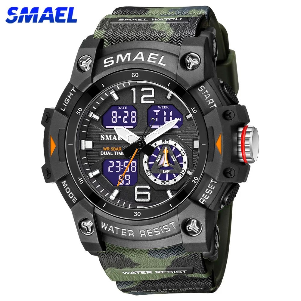 Men'S Fashion Zone - Smael relógios esportivos masculinos camo pulseira
