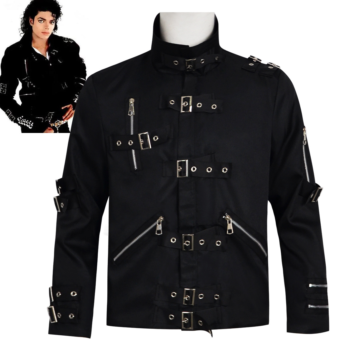 Men'S Fashion Leather Jacket - Jaqueta de Couro Punk Heavy Metal