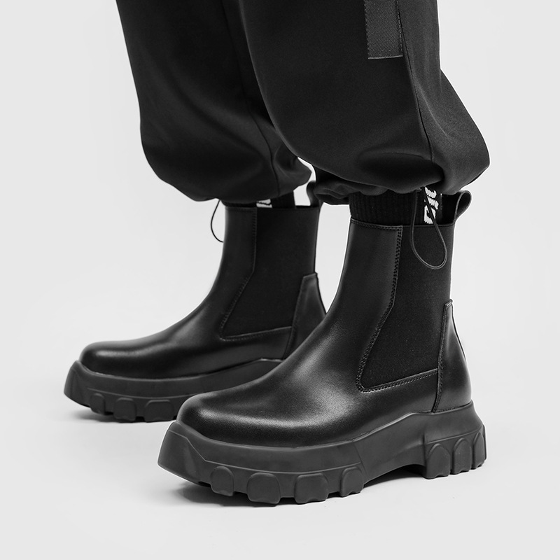 Chelsea Boots Men - Botas masculinas chelsea couro genuíno zip