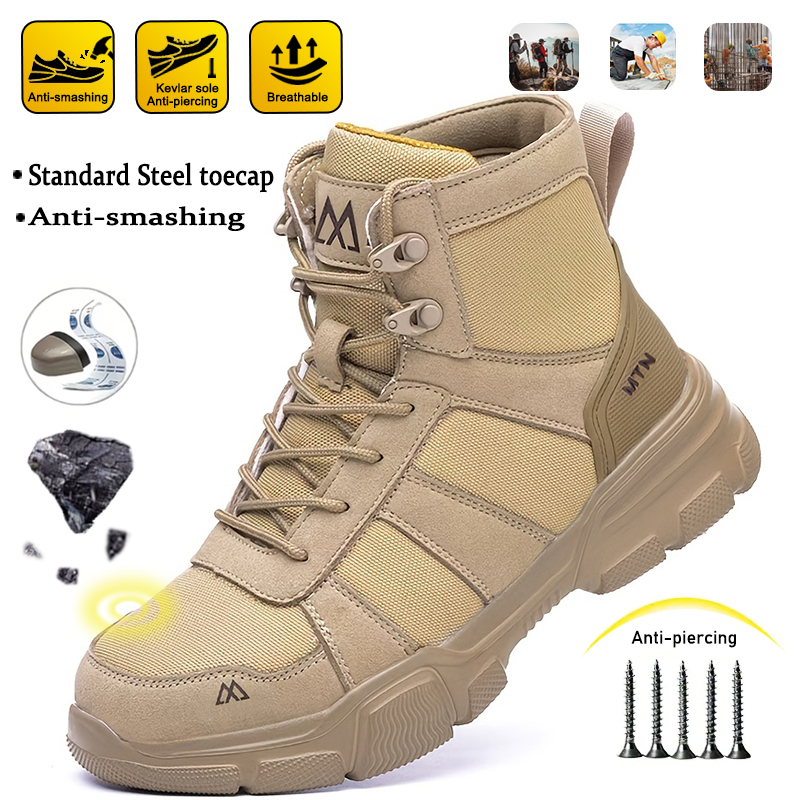 Mens Fashion Chinos - Botas de Mineração Masculinas Antiperfuração e