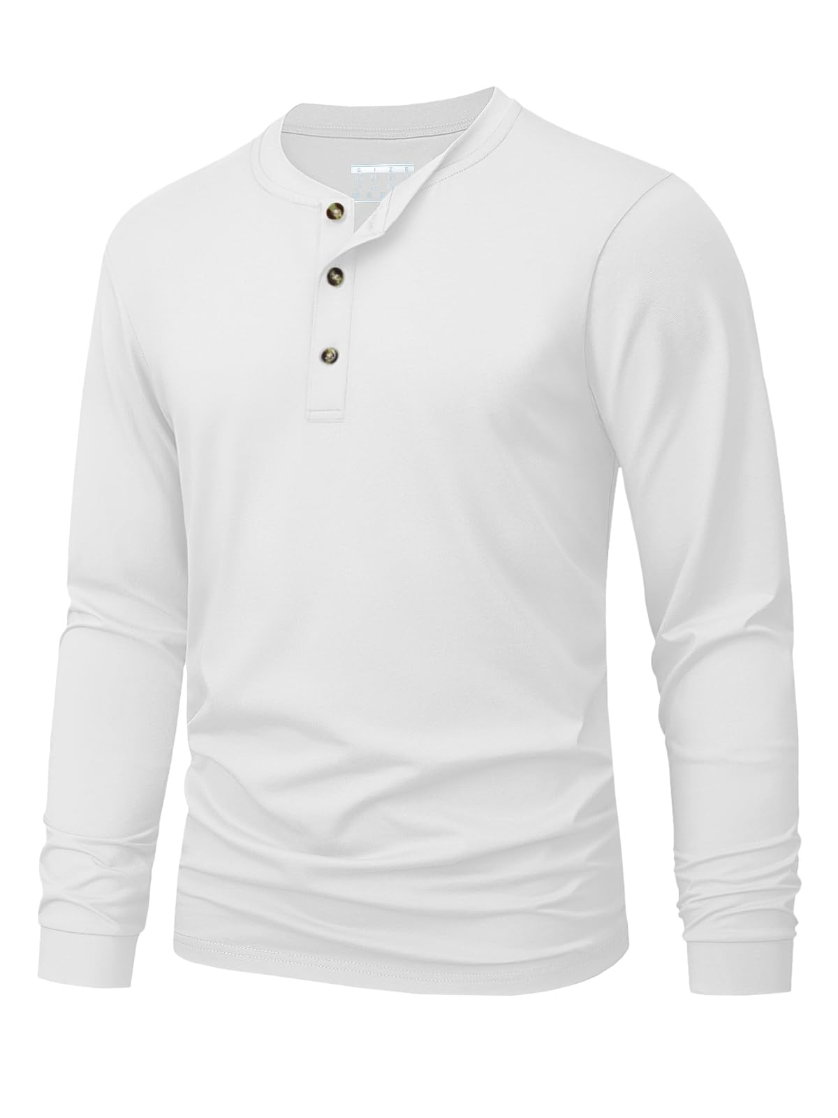 Fashion Mens Shirt - Camiseta Henley Masculina Simples de Cor
