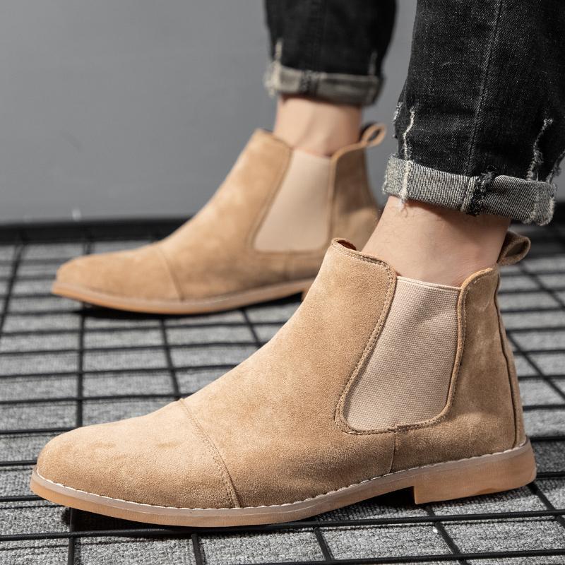 Chelsea Boots Men - Botas Chelsea Masculinas em Couro Suede,