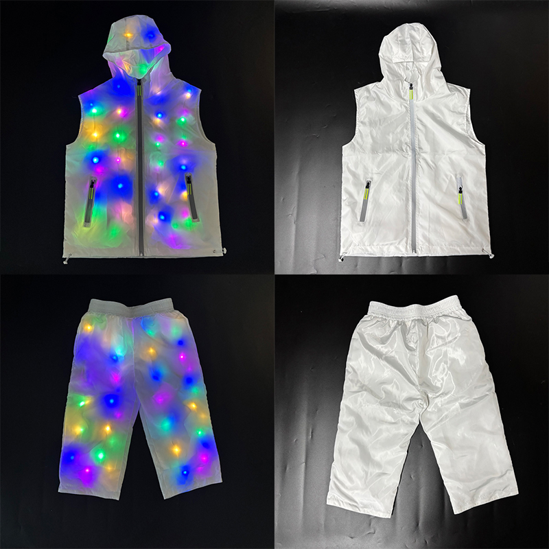 Men'S Fashion Light Jacket - Colete brilhante jaqueta trajes hip hop