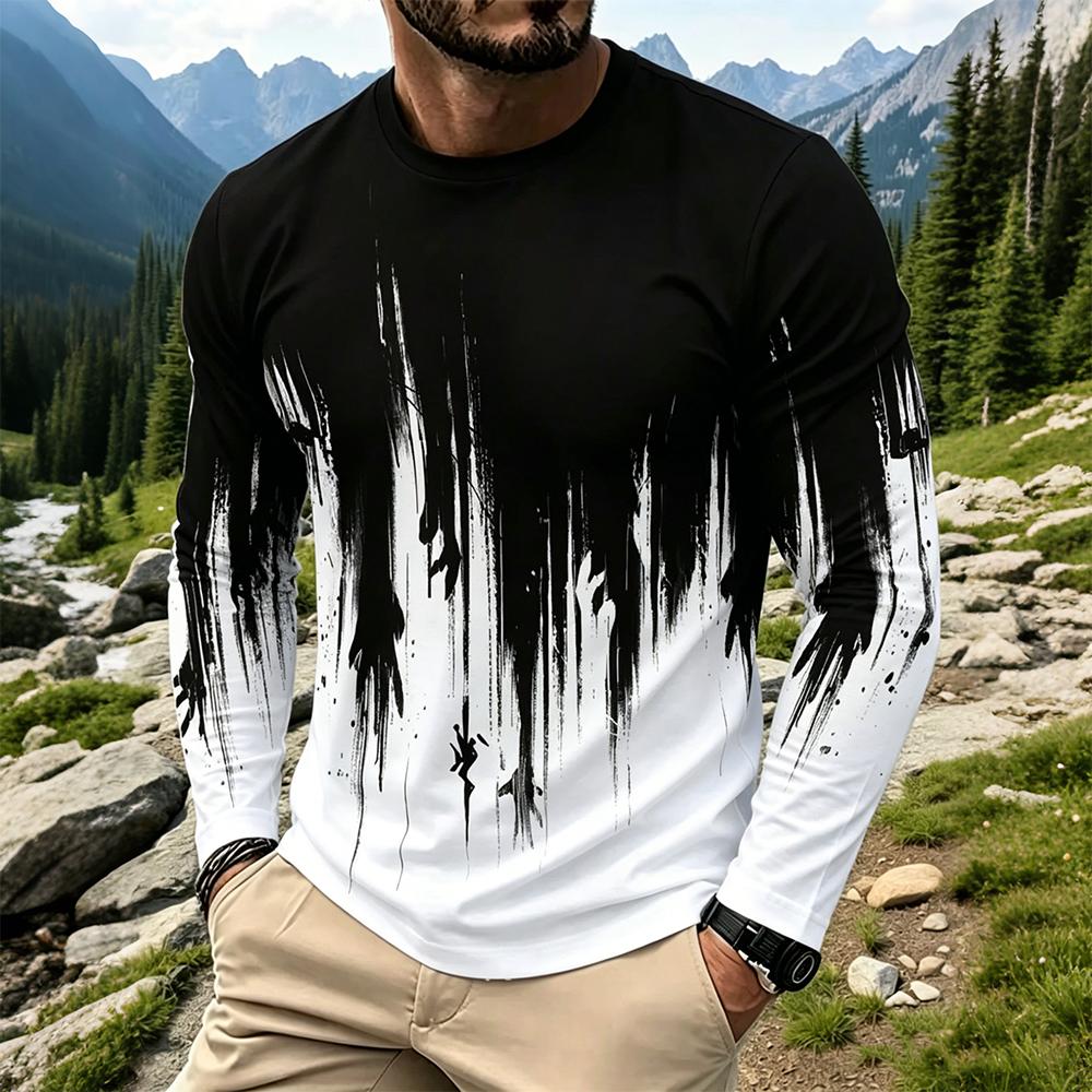 Fashion Mens Shirt - Camiseta Masculina de Manga Longa com