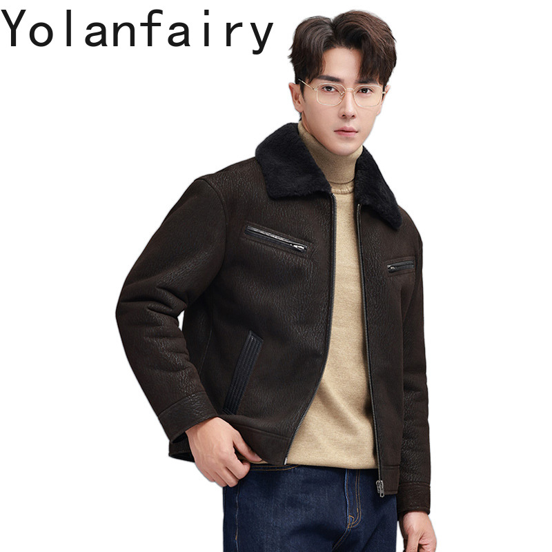 Yolanfairy moda vintage casaco - Men'S Fashion Leather Jacket avaliação e preço