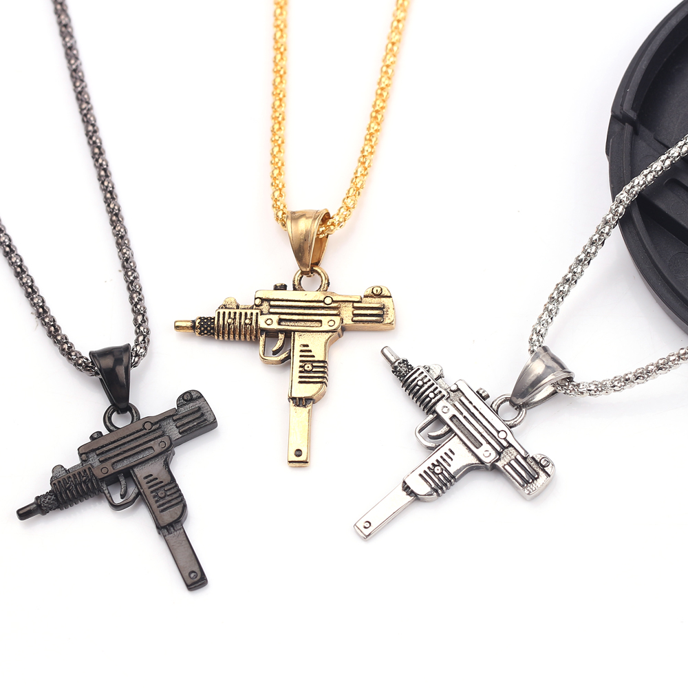 Colar Pingente de Arma de Fogo - Men'S Fashion Necklaces avaliação e preço