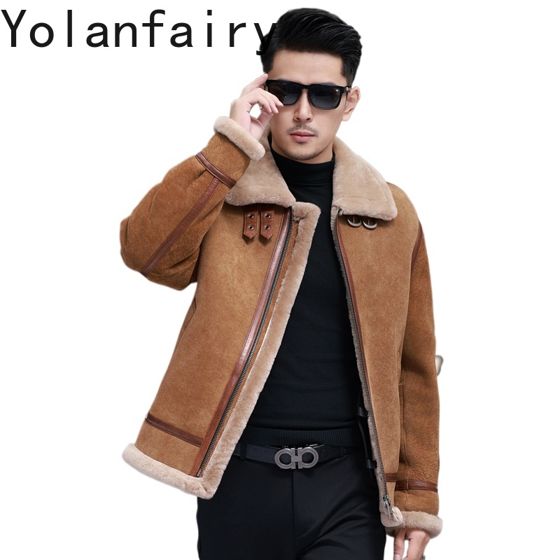 Yolanfairy jaquetas de couro d - Men'S Fashion Leather Jacket avaliação e preço