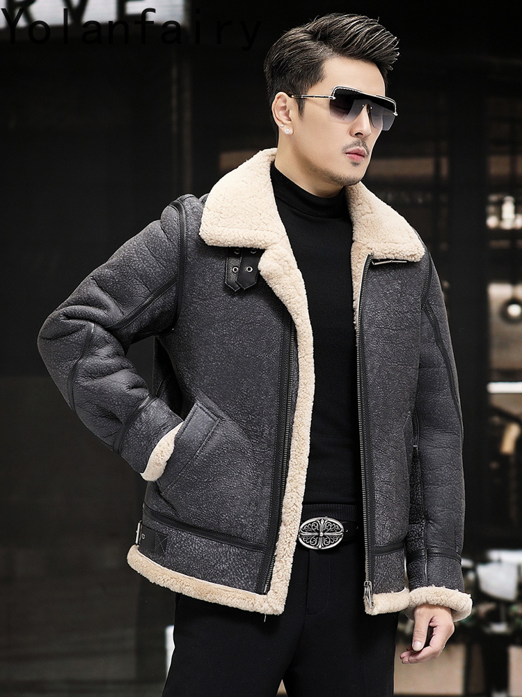 YOLANFAIRY Real Leather Jacket - Men'S Fashion Leather Jacket avaliação e preço