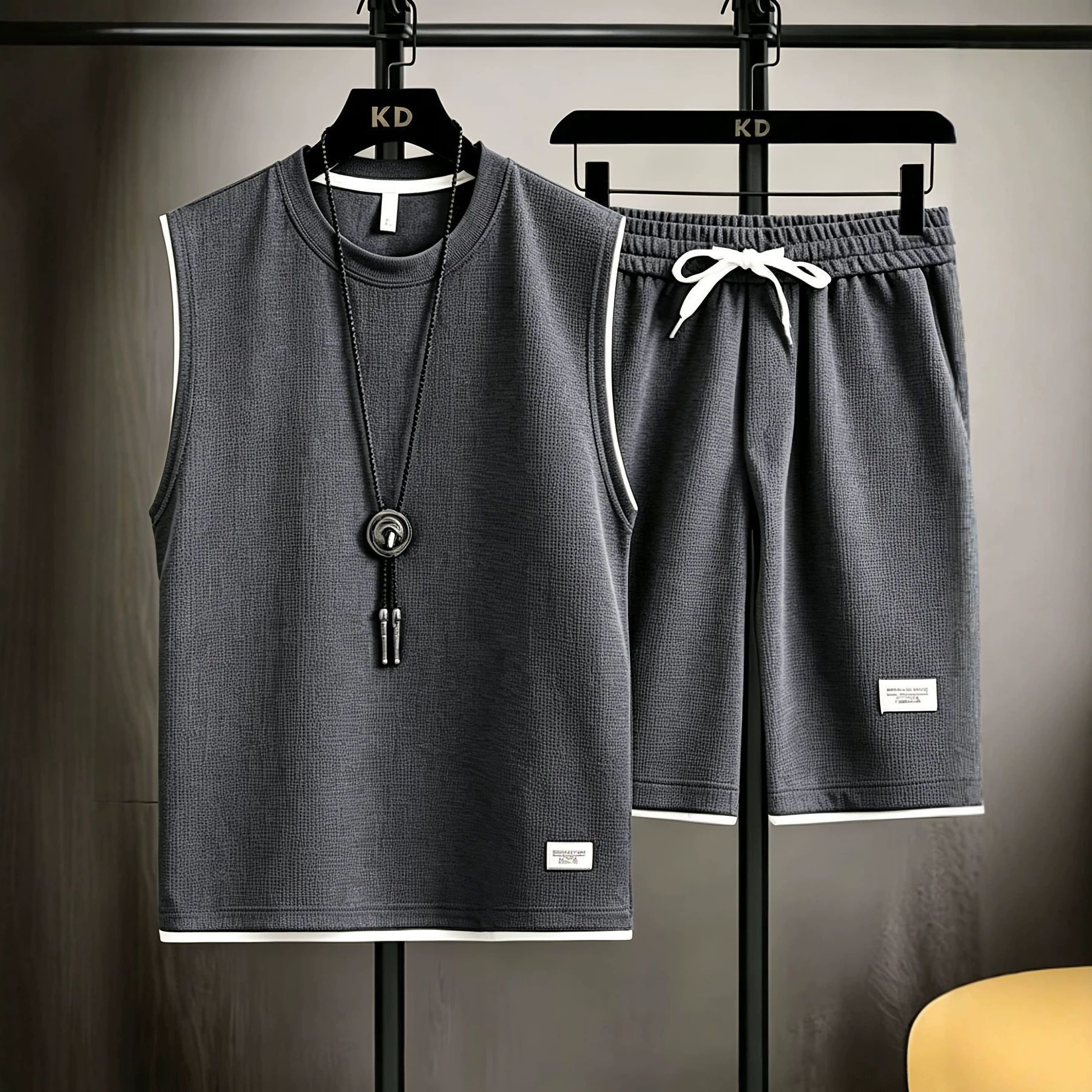 Conjunto de colete masculino d - Mens Fashion Casual avaliação e preço