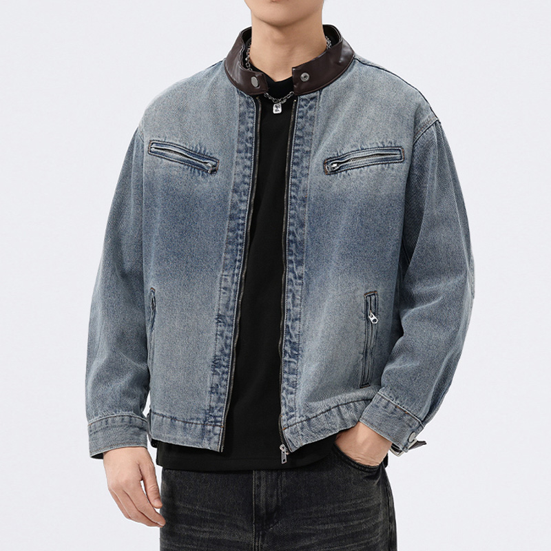 Jaqueta Jeans Masculina com Go - Men'S Fashion Leather Jacket avaliação e preço