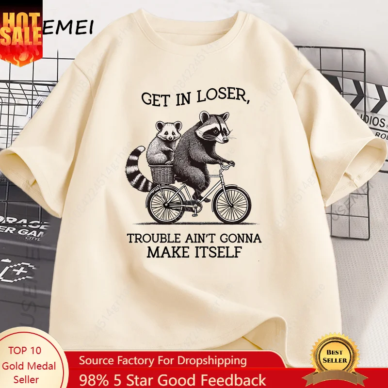 Camiseta 'Get in Loser' com Es - Graphic Tee Oversized avaliação e preço