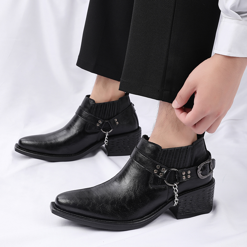 Novas Botas de Couro Marrom/Pr - Chelsea Boots Men avaliação e preço