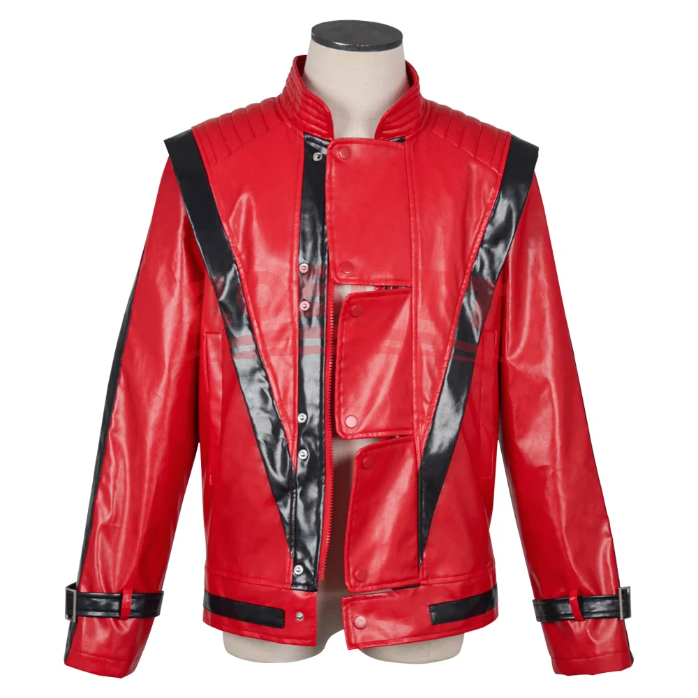 Jaqueta de Couro Vermelha Mich - Men'S Fashion Leather Jacket avaliação e preço