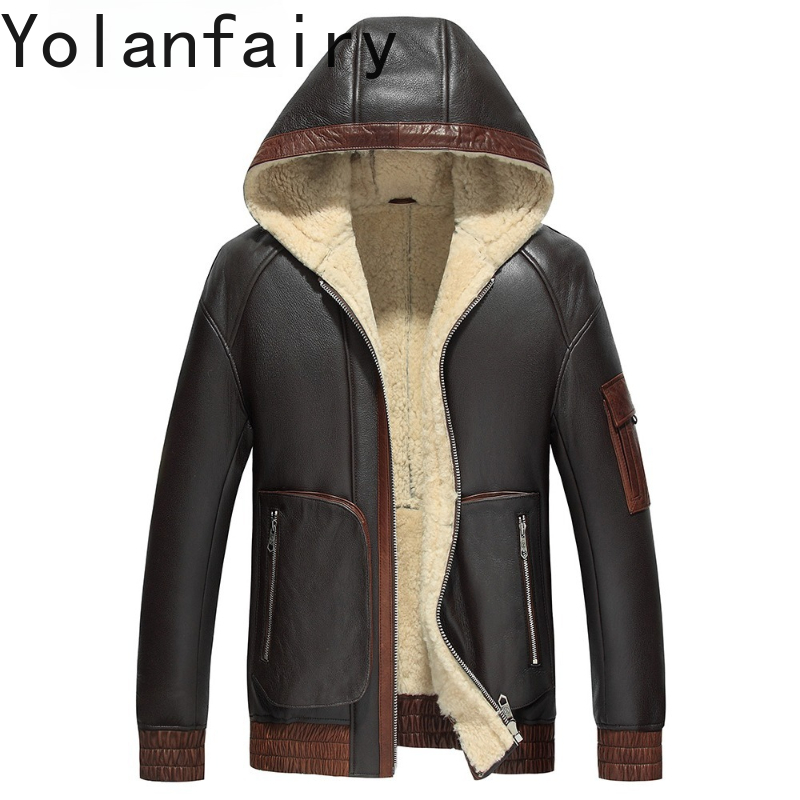 Yolanfairy casaco de pele de l - Men'S Fashion Leather Jacket avaliação e preço