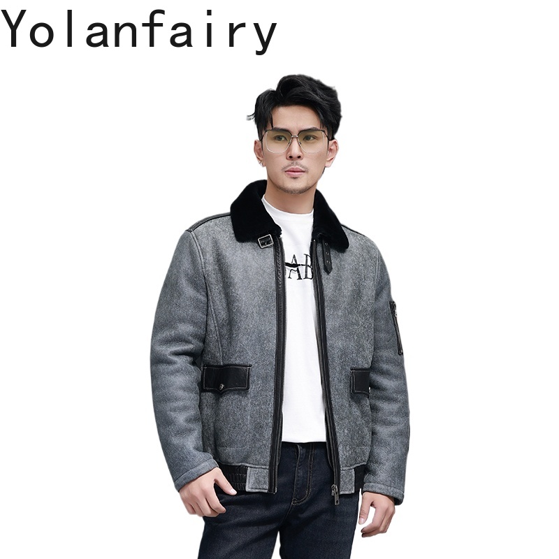 Yolanfairy curto casaco de pel - Men'S Fashion Leather Jacket avaliação e preço