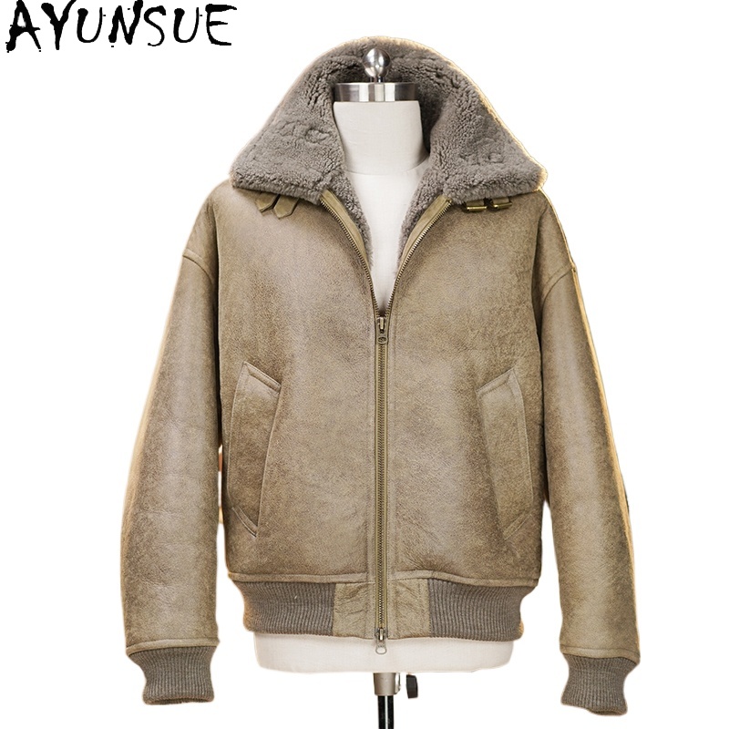 Ayunsue high-end casaco de pel - Men'S Fashion Leather Jacket avaliação e preço