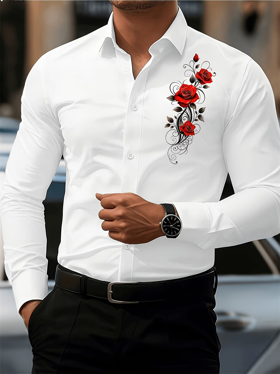 Camisa Masculina de Manga Long - Mens Fashion Casual avaliação e preço