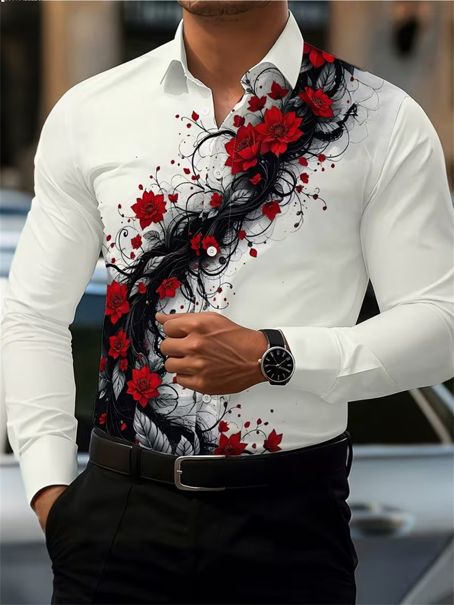 Camisa Masculina de Manga Long - Mens Fashion Casual avaliação e preço