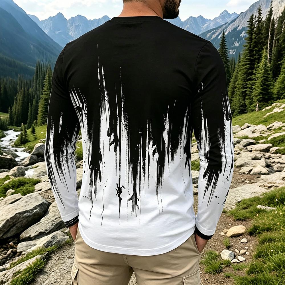 Camiseta Masculina de Manga Lo - Fashion Mens Shirt avaliação e preço