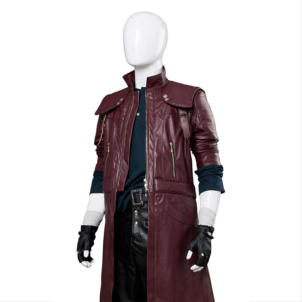 Dante cosplay anime jogo dmc 5 - Men'S Fashion Leather Jacket avaliação e preço